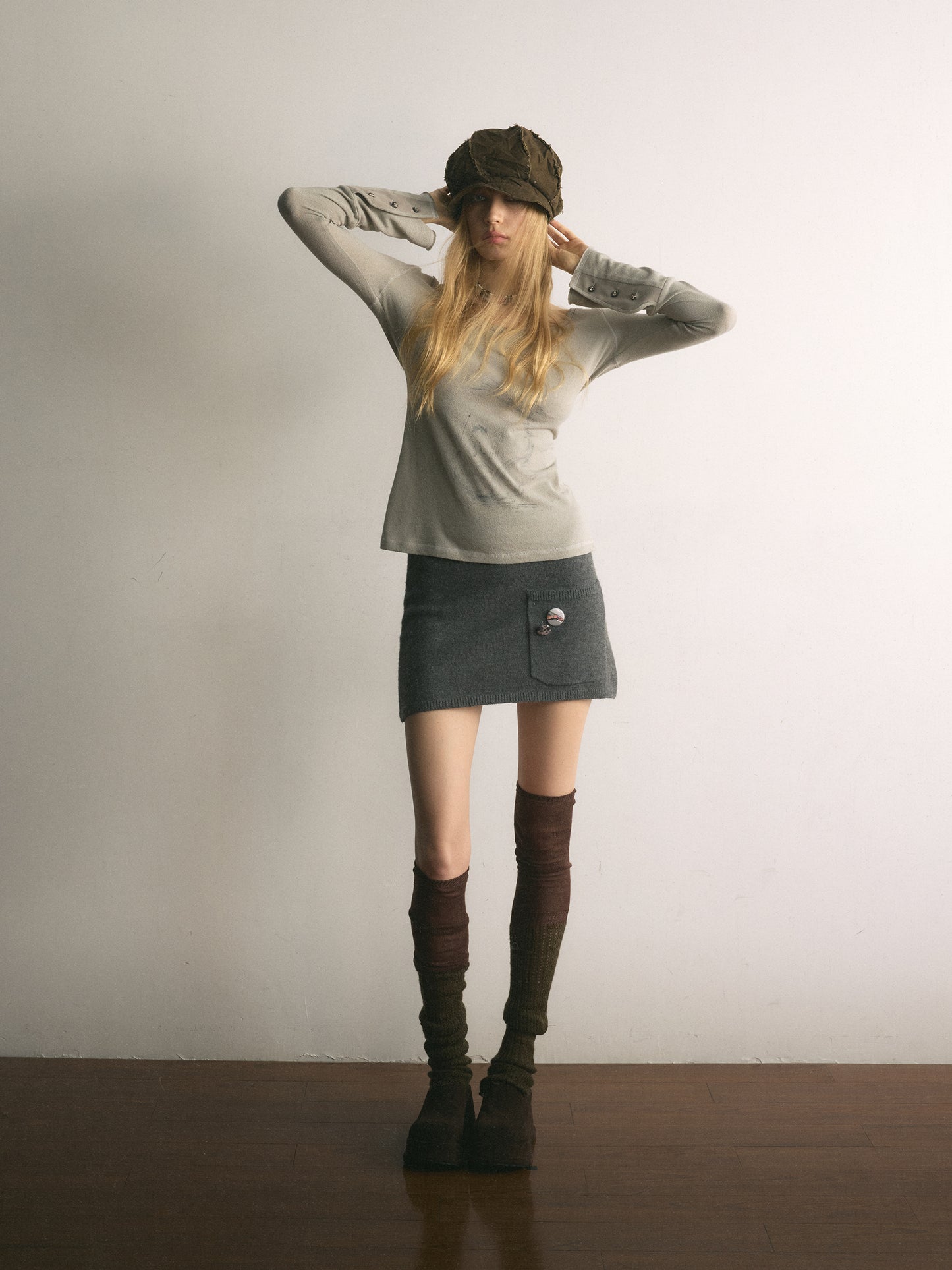 [A001111]Easy-Wear Mini Skirt in Retro Cute Fabric