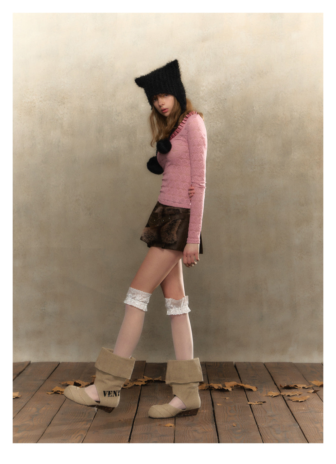 [S0090]Girlish pink heart lover lace camisole T-shirt top