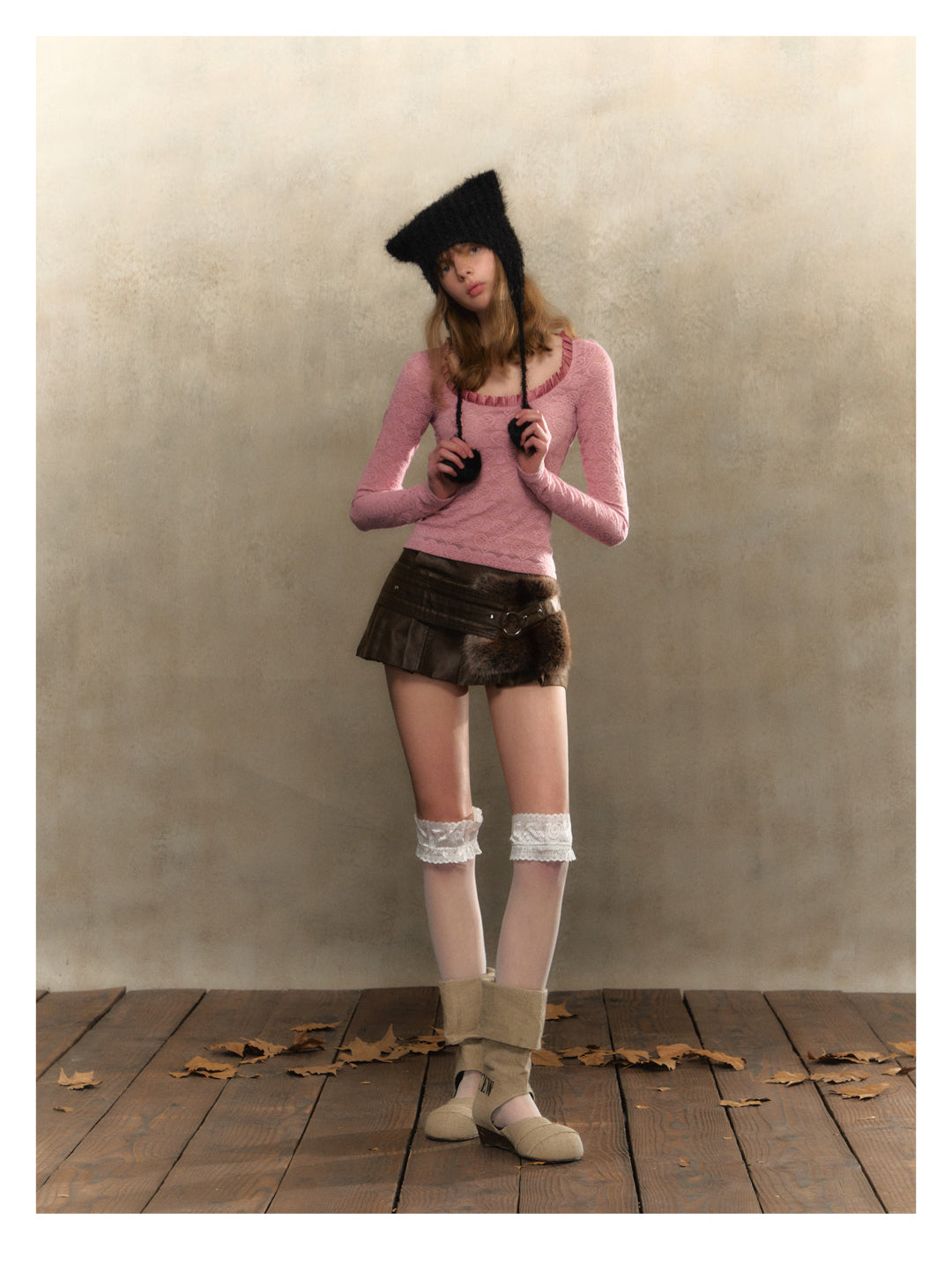 [S0090]Girlish pink heart lover lace camisole T-shirt top
