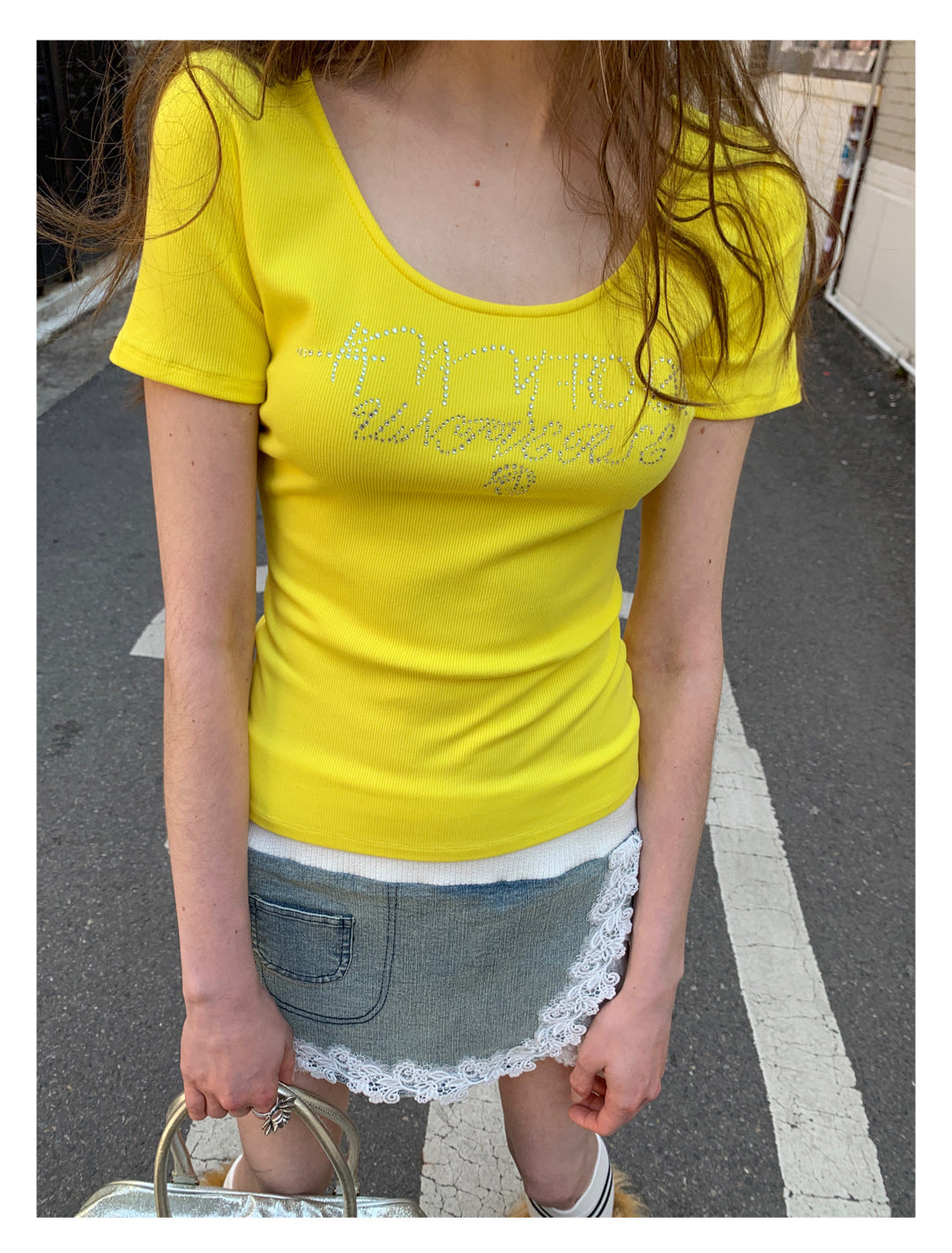 [F00101]Press drill California yellow T-shirt