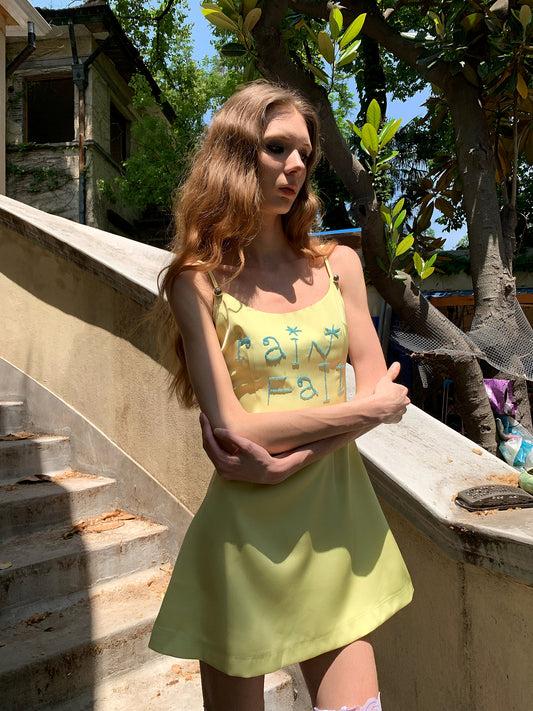 [A00866]Tropical Rain Mini Dress