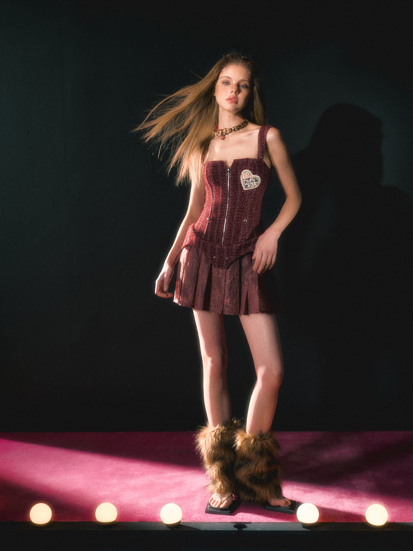 [F0052]Heart of Wine Slip Dress