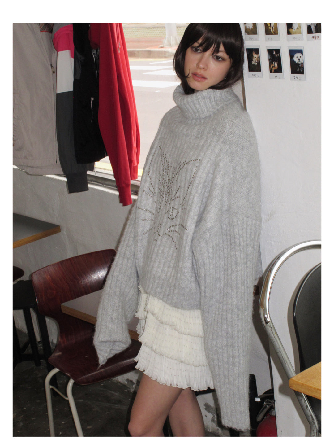 [S0031]Silver-ironed Raindrop Pleated Layered Skirt