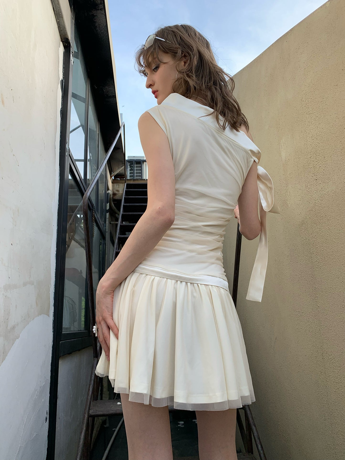 [A00851]Ethereal Musical Note Print Dress