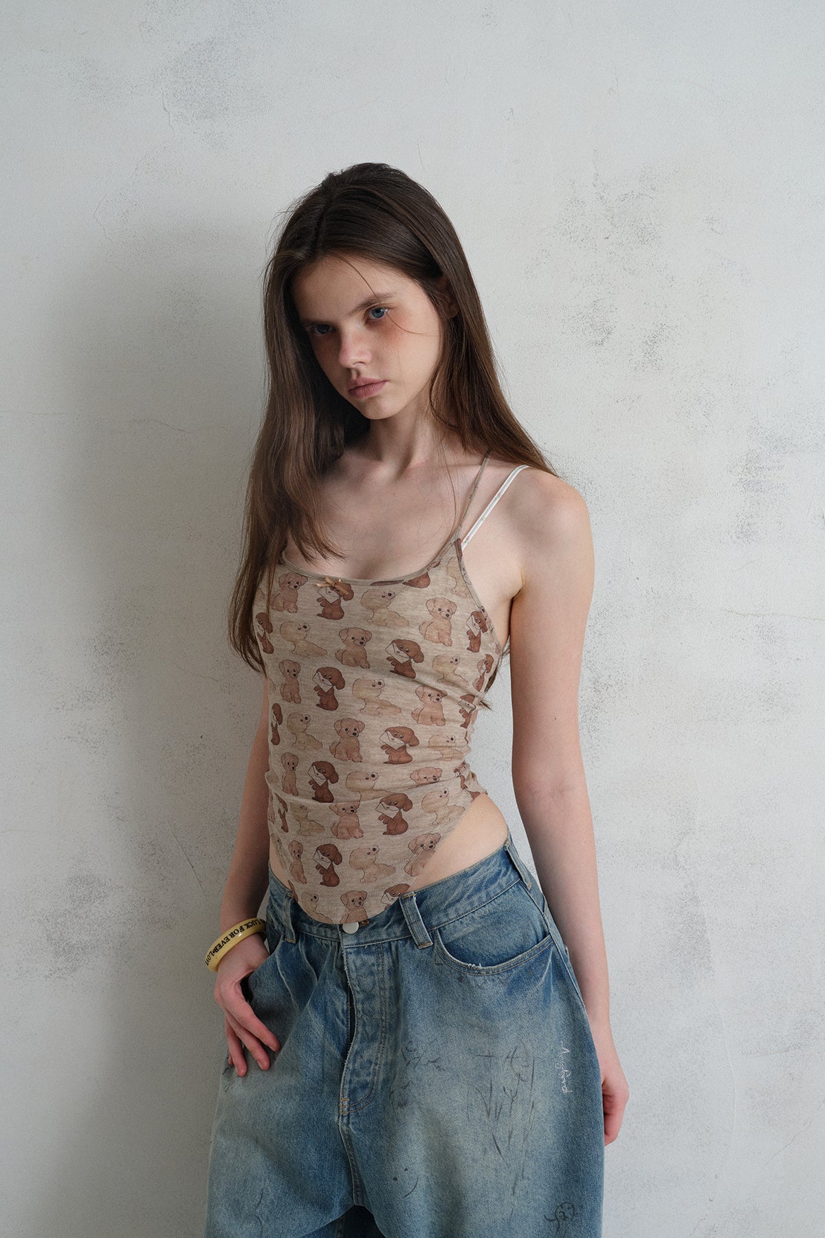 [A001336]Puppy Print Sexy Cami Top