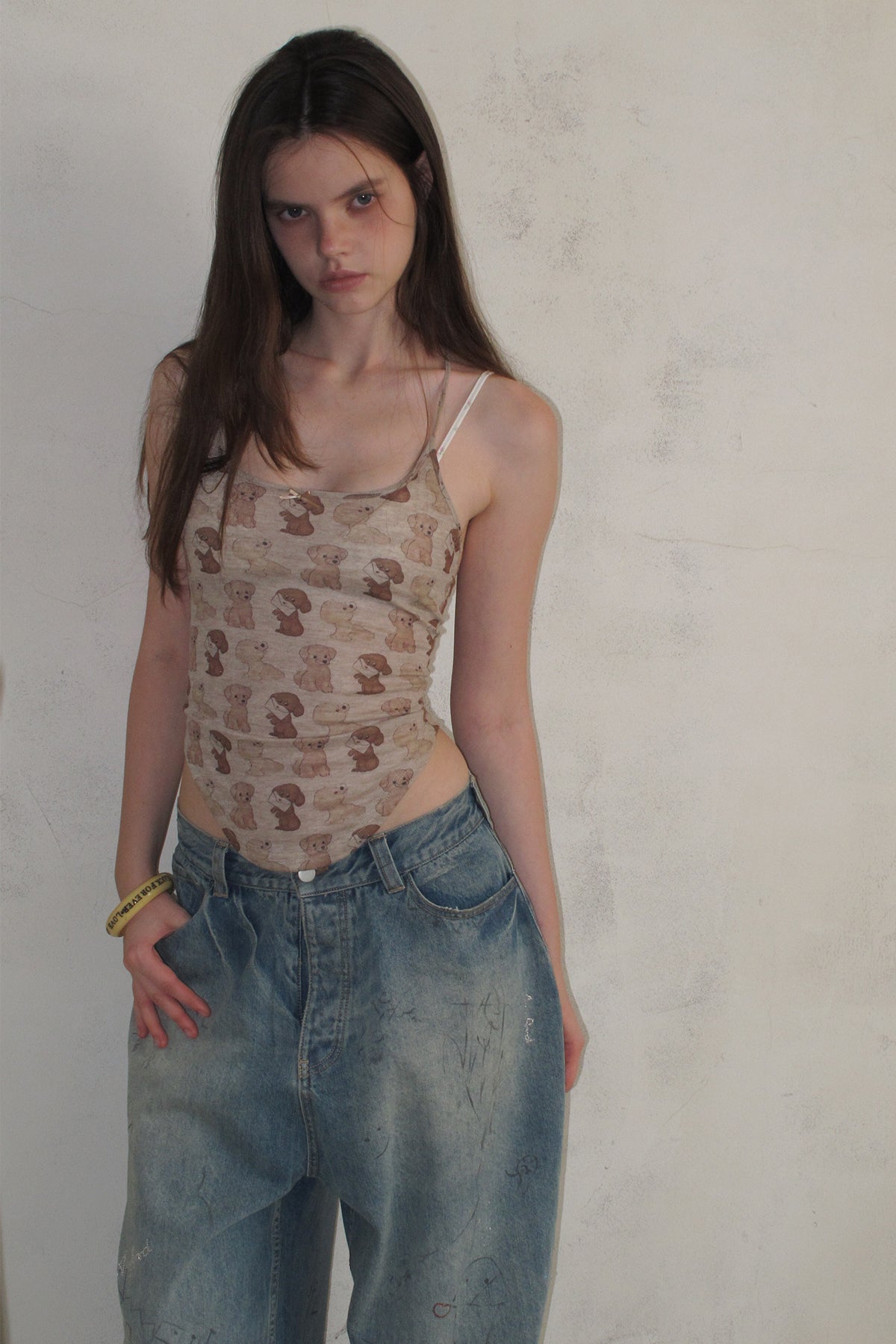 [A001336]Puppy Print Sexy Cami Top