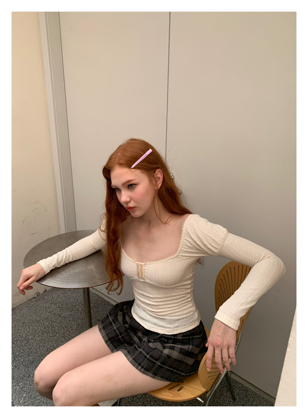 [F0013]Sexy puffy sleeve T-shirt