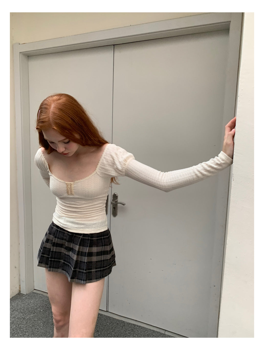 [F0013]Sexy puffy sleeve T-shirt