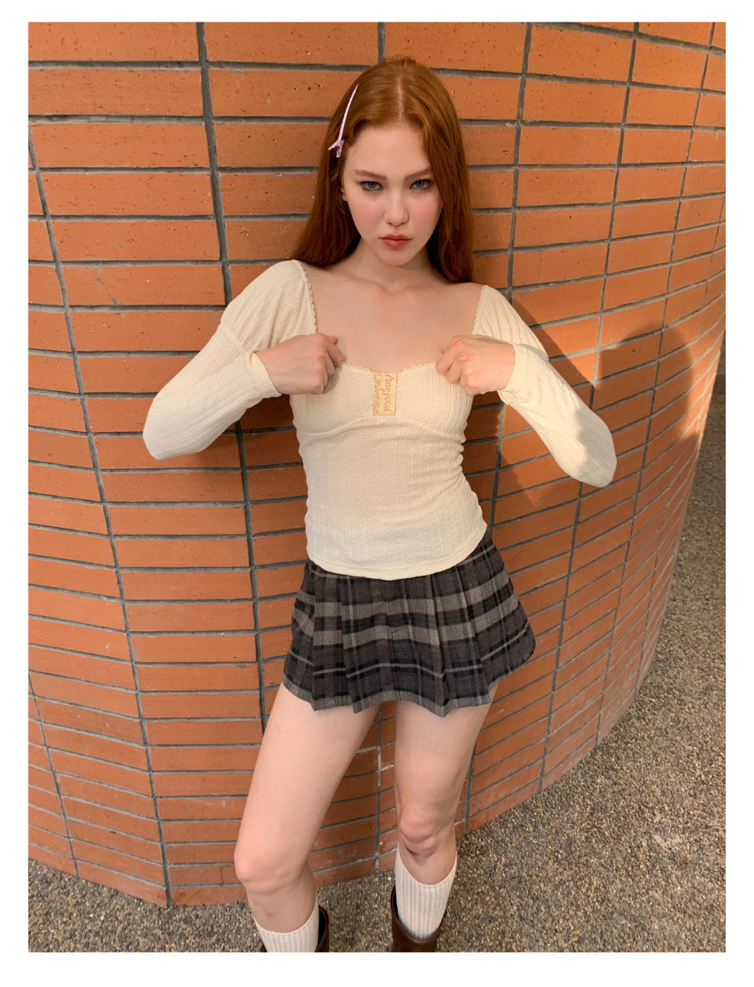 [F0013]Sexy puffy sleeve T-shirt