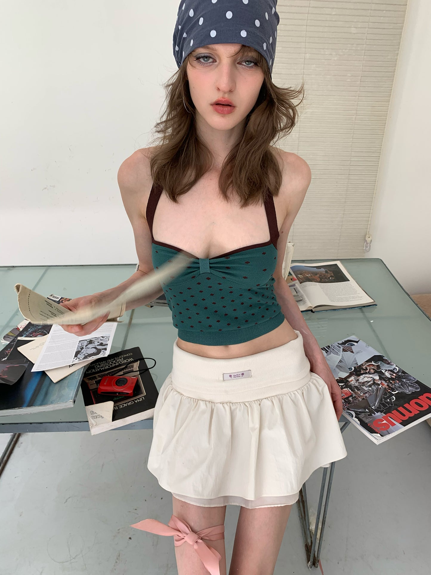 [A00836]Balletcore White Mini Skirt