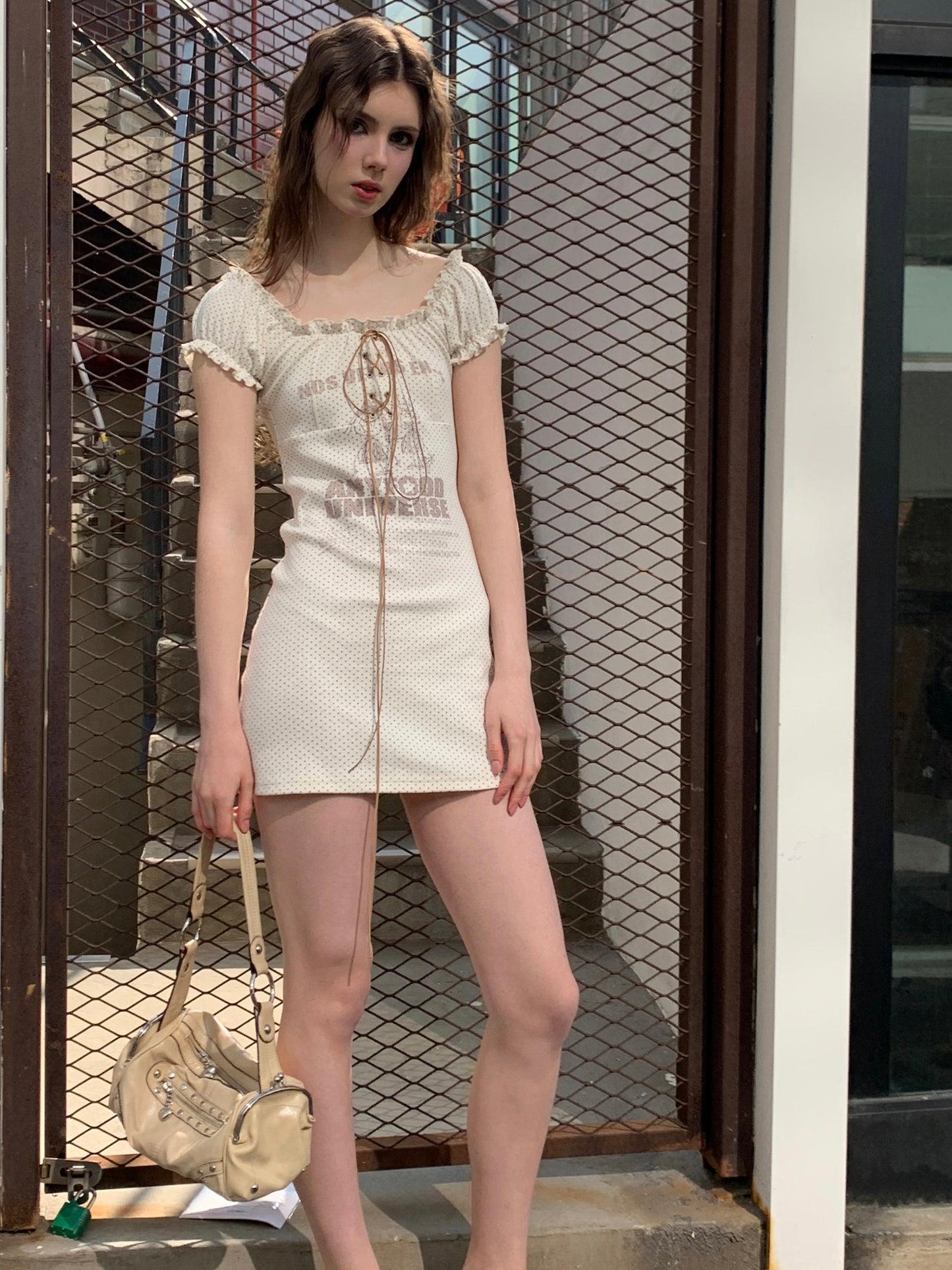 [A00802]Playful Retro Polka Dot Print Dress