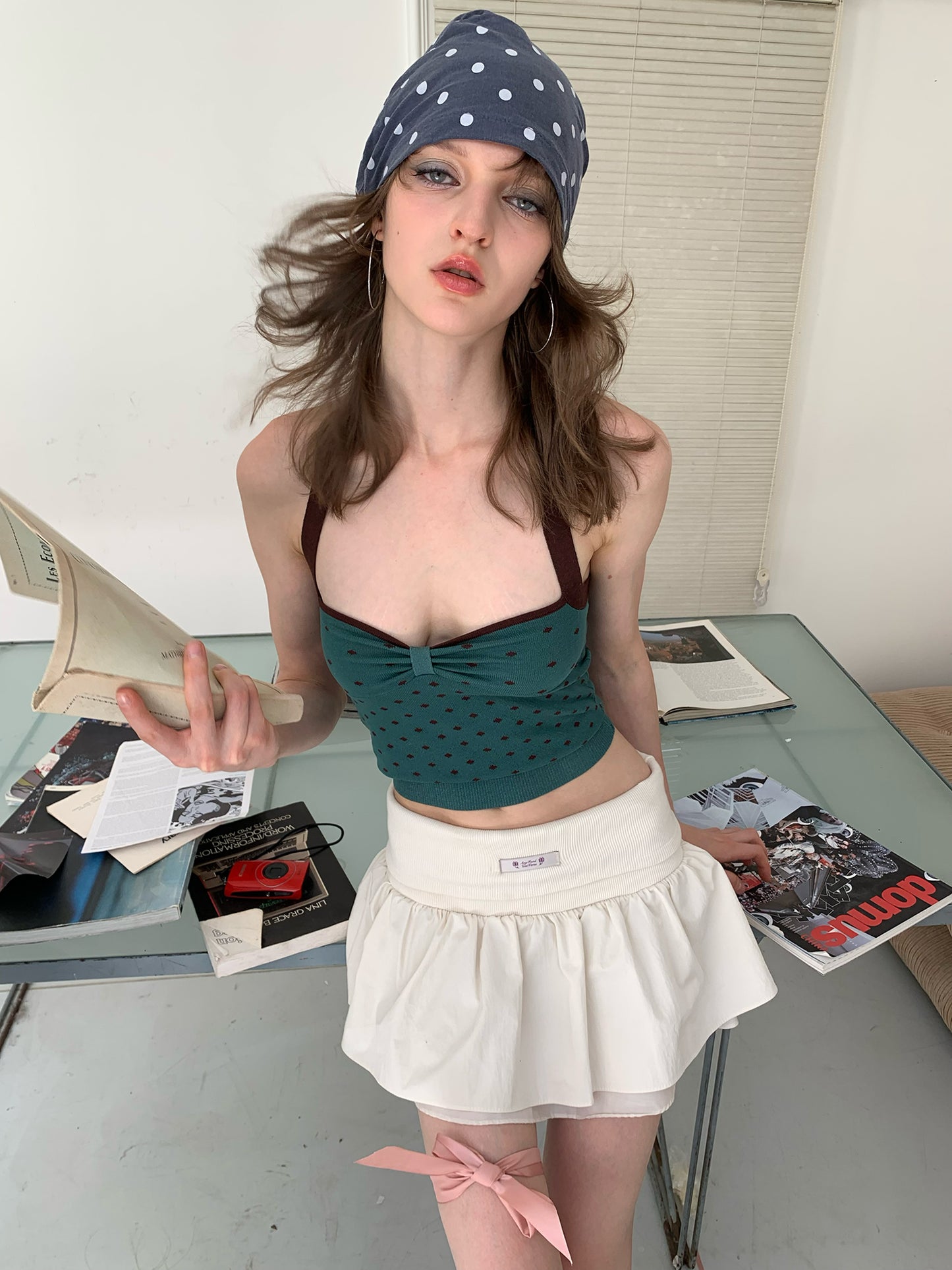 [A00834]Playful Retro Polka Dot Camisole