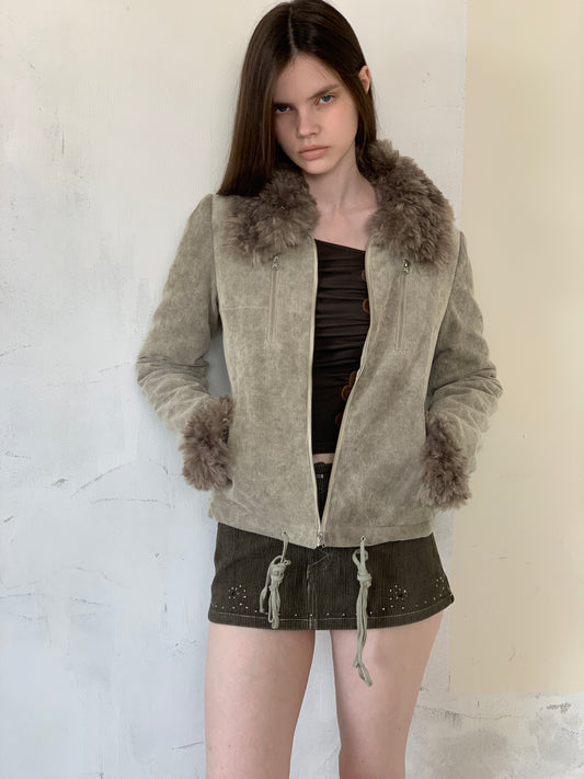[A001062]Retro Hippie Corduroy Patchwork Jacket