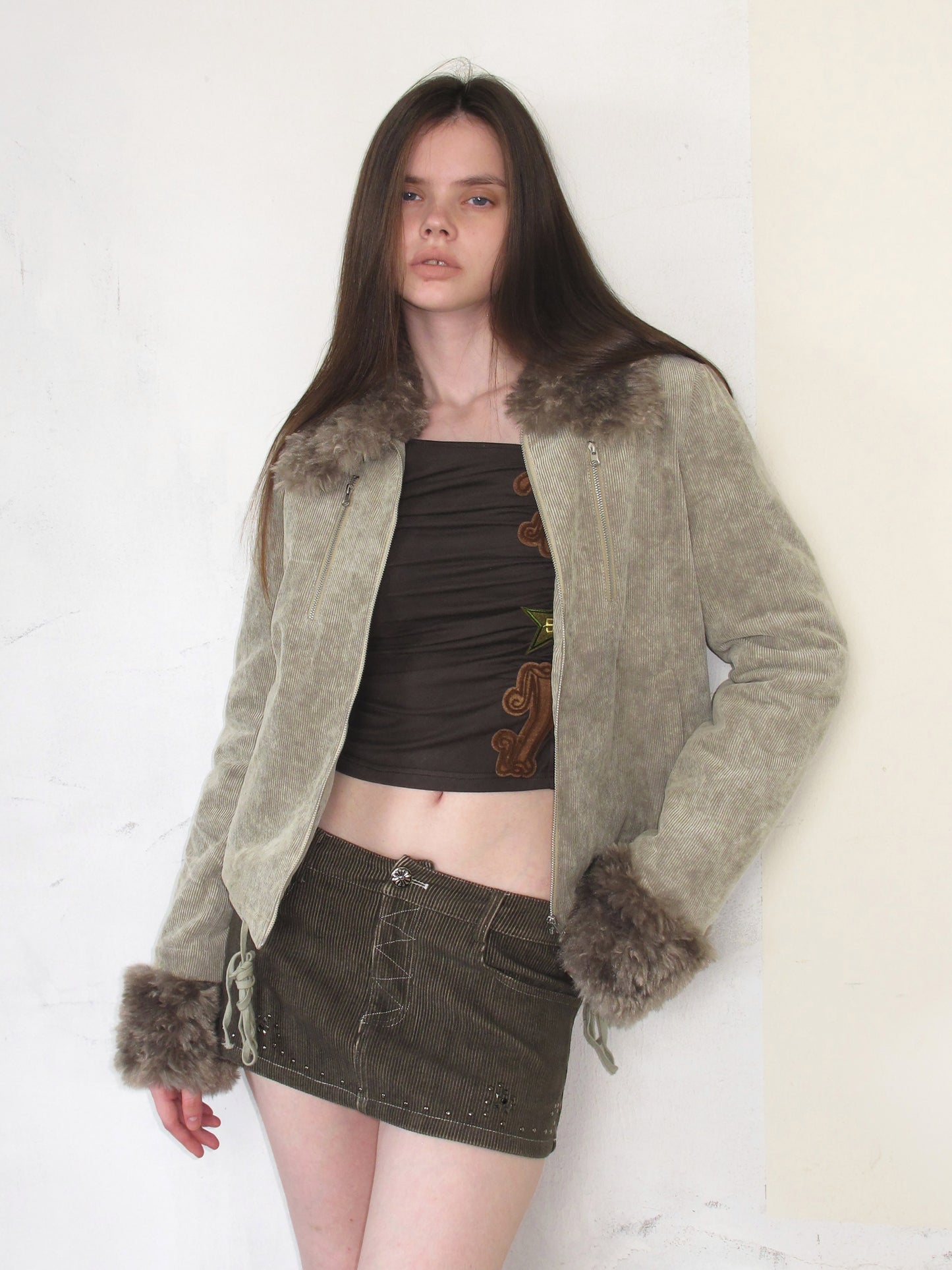 [A001062]Retro Hippie Corduroy Patchwork Jacket