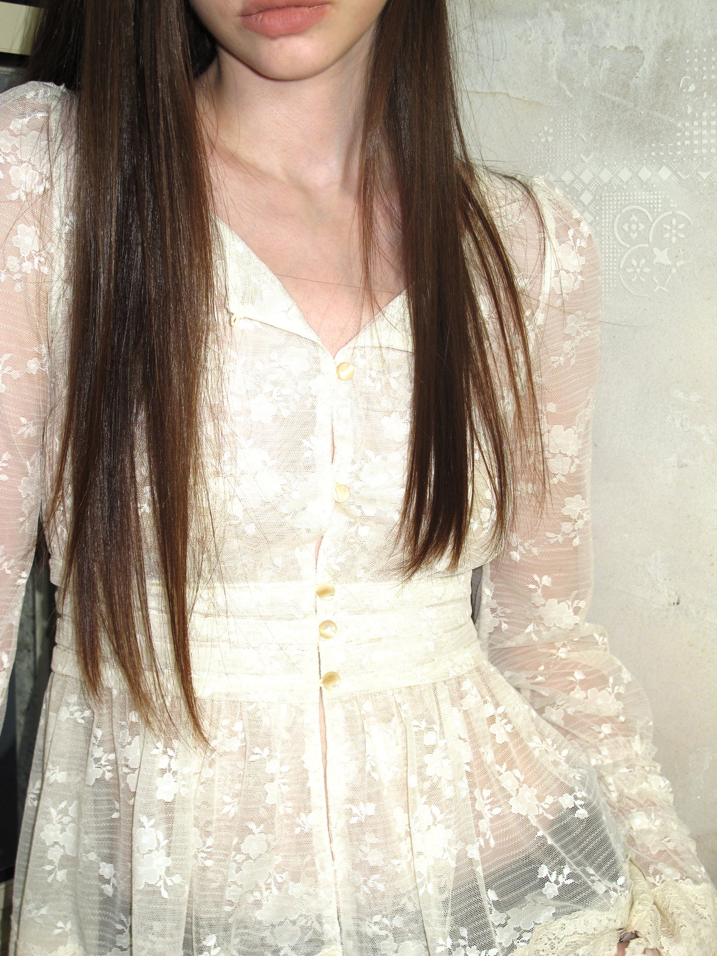 [A001088]Lace Codex Baroque Vine Embroidered Blouse